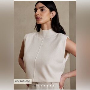 Banana republic cashmere padded shoulder top